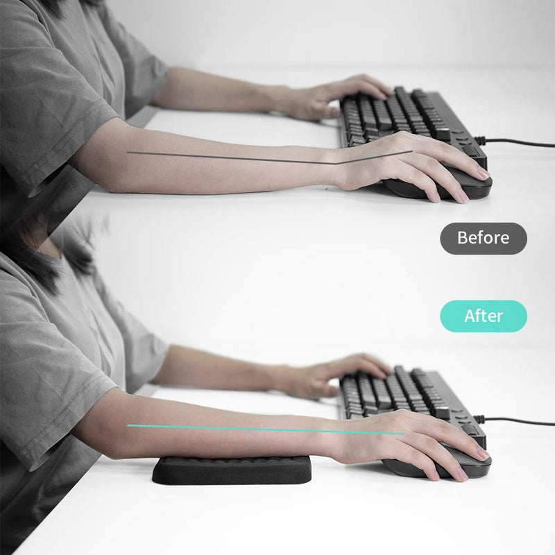 VAYDEER Ergonomic Wrist Rest Pad Armrest Pad Elbow Rest Pad, Prevent Hands Becoming 'Mouse Hand' Relieve Elbow Pain Computer Armrest Arm Wrist Rest Support Mouse Pad for Desk(6.3X4.3X0.76inches Black) Medium arm rest x 1pc