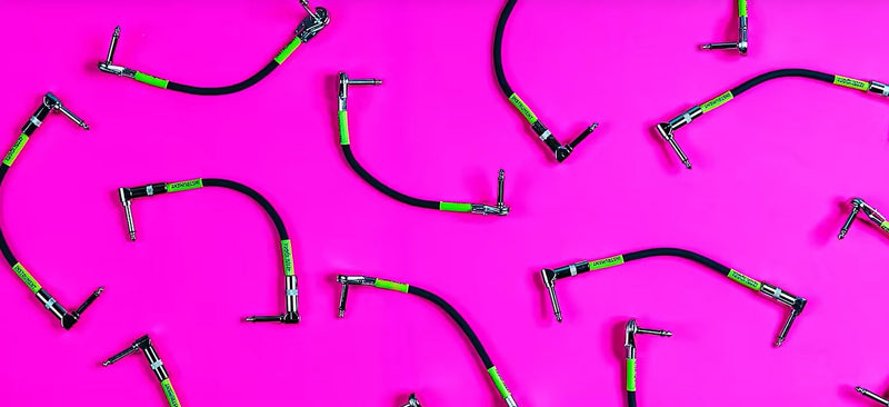 Ernie Ball Patch Cable 3-Pack, Flat Angle/Flat Angle, 6in, Black (P06059) 6 inch
