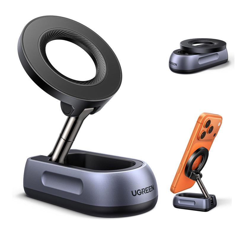 UGREEN Magnetic Phone Holder for Gym, Dual-Sided Magnets Mount | 360°Adjustable Phone Stand, Gym Essentials for Hands-Free Workouts, Compatible with iPhone 17 Pro Max, 16 15 14 13