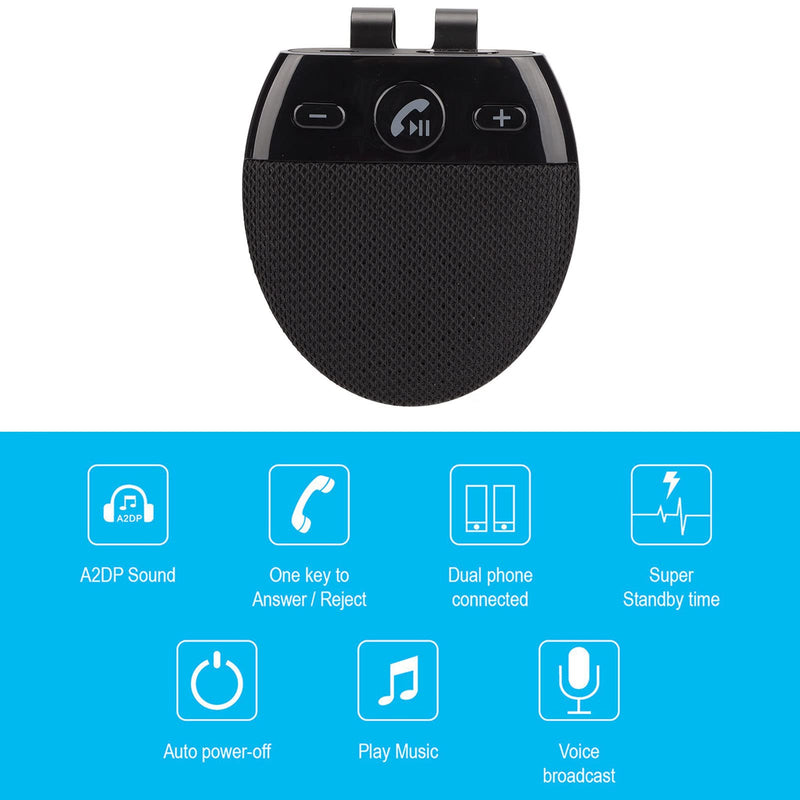 Bluetooth Car Speaker, Handsfree Bluetooth Car Speakerphone Multipoint Speaker Phone, Support Siri Voice Assistant, with Auto Power On Off Omni Mic Digital Amplifier
