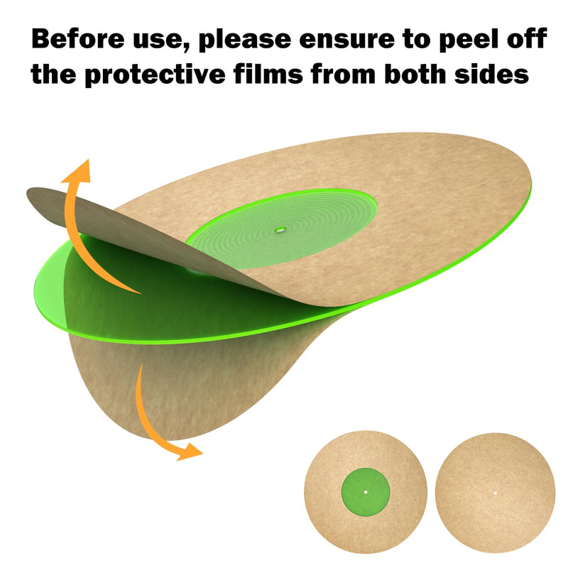 [AUSTRALIA] - Turntable Mat Record Platter Slipmat: Greenlit Acrylic Record Player Platter Vinyl Slip Mats for Turntables Antistatic Tighter & Defined Bass, Green B - Green Slipmat 