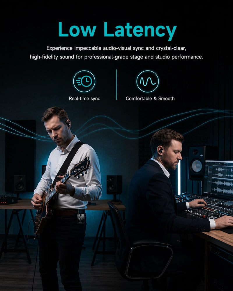 Stormee Wireless in Ear Monitor System, 2.4GHz IEM with Low Latency, 131ft Wireless Range, 10H Rechargeable Battery, Auto Pairing, Portable for Singers, Guitarists, Drummers & Live Performance