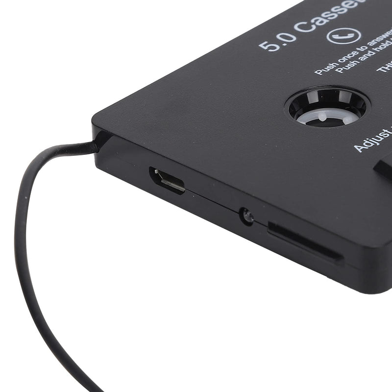 PUSOKEI Car Cassette Audio Receiver, Bluetooth 5.0 Cassette to Aux Adapter, Tape Player MP3 Cassette Player Adapters Audio Converter with Calling Function, Black
