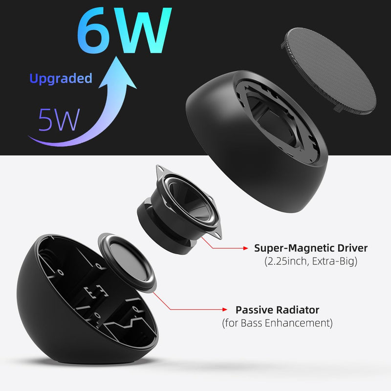 [Upgraded] USB Computer Speakers for Desktop PC Laptop | Small Plug-N-Play External Speakers with Crystal-Clear Sound, Loud Volume, Rich Bass, Compatible with Windows/macOS/ChromeOS/Linux – Portable Single