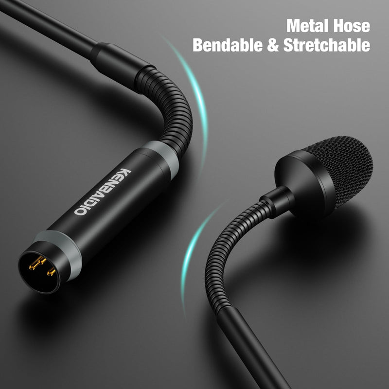 Gooseneck Microphone 23 Inch DJ Mic Professional Dynamic Bob Barker Microphone for Audio Mixer,Dedicated Disc,Shouting,KTV Bar,Podium,Conference,Metal Supports 360°Rotation,Bending,3-pin XLR