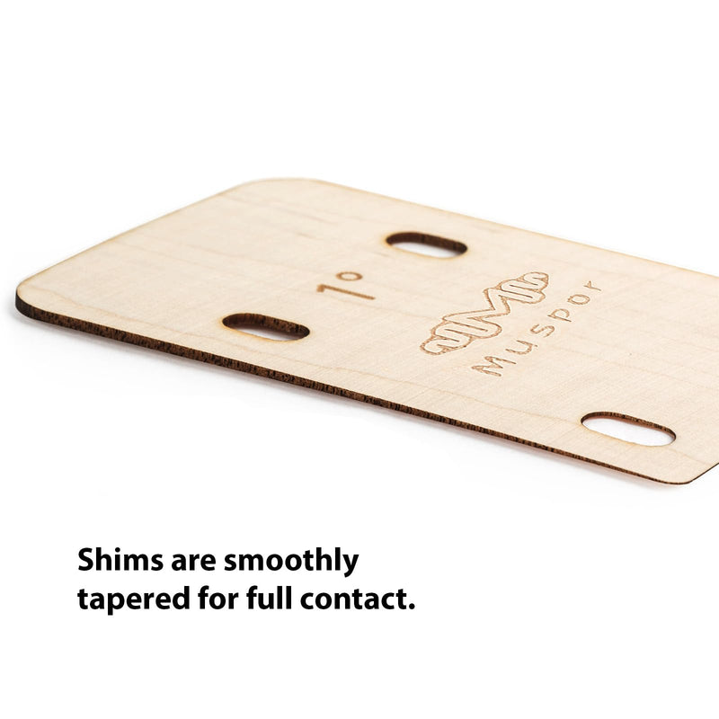 3pcs Guitar Neck Shims Portable Bass Neck Plate Tool Solid Maple Wood Guitar Neck Shim Protection 0.25/0.5/1 Degree Guitar Neck Plate Tool for Guitar Bass Repairment, Shaped