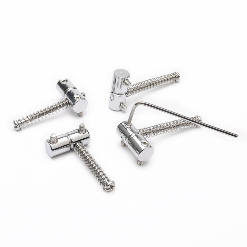 Zinc Alloy Bass Bridge Saddles for 4 String PB Precision Bass JB Jazz Bass Guitar Vintage Electric Guitar Replacement(4 Pack, Silver)