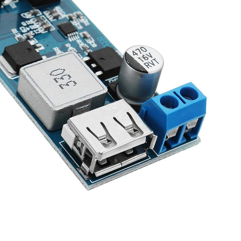 Hailege 2pcs 24V/12V to 5V/5A Power Module DC-DC Step-Down Power Supply Converter with USB Port
