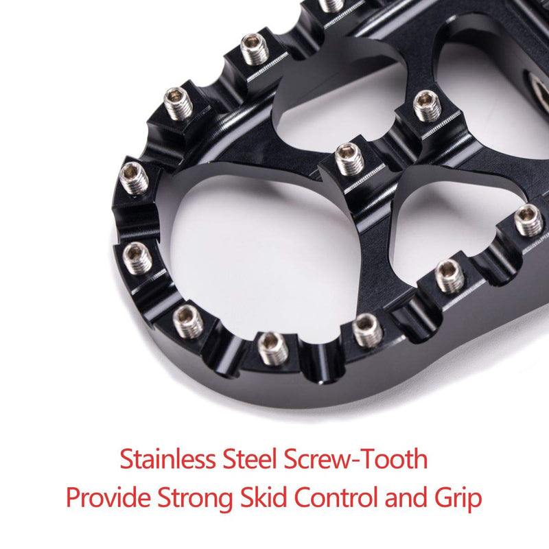 [AUSTRALIA] - Hopider CNC Wide Foot Pegs 360° Roating MX Chopper Bobber Style for harley Dyna Sportster Fatboy Iron 883,Black black 