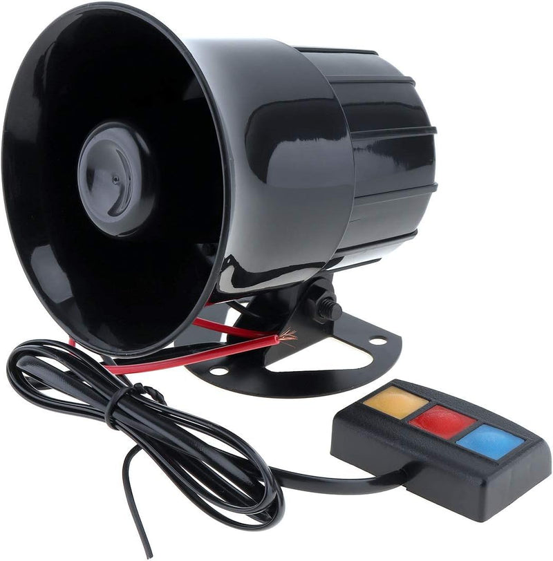 Car Alarm Siren, 12V 30W Car Motorcycle Alarm Warning Siren Horn 3 Sound Loud Speaker for Car/Motorcycle