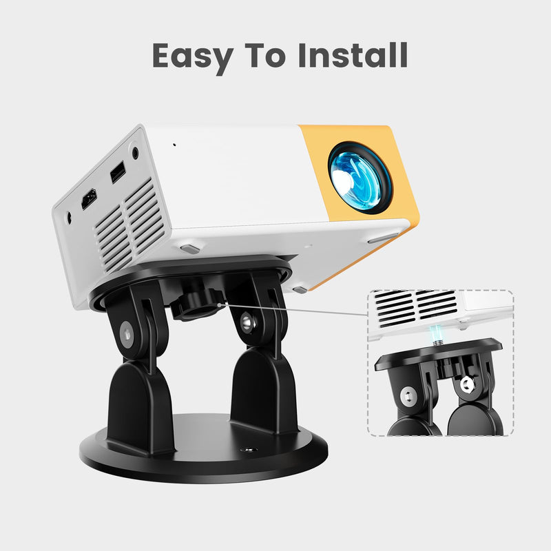 Projector Stand, Universal 1/4" Screw 180°Tilt Adjustable Mini Projector Mount, Ultra-Light 110g Portable Tabletop & Wall-Mount Bracket for Home Theater, Bedroom, Office, Outdoor Movies