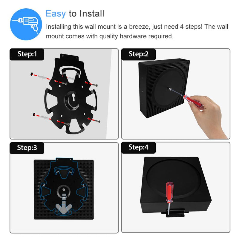 IFCASE Metal Wall/Under Desk Mount Compatible with Sonos Amp, Vesa Bracket Mount for Wireless Amplifier (Black) Black
