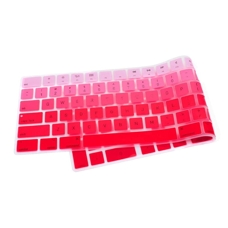 WYGCH Ultra Thin Silicone Full Size Wireless Numeric Keyboard Cover Skin for Mac 2017 Latest Magic Keyboard with Numeric Keypad MQ052LL/A A1843 US Layout,Ombre Red Ombre Red
