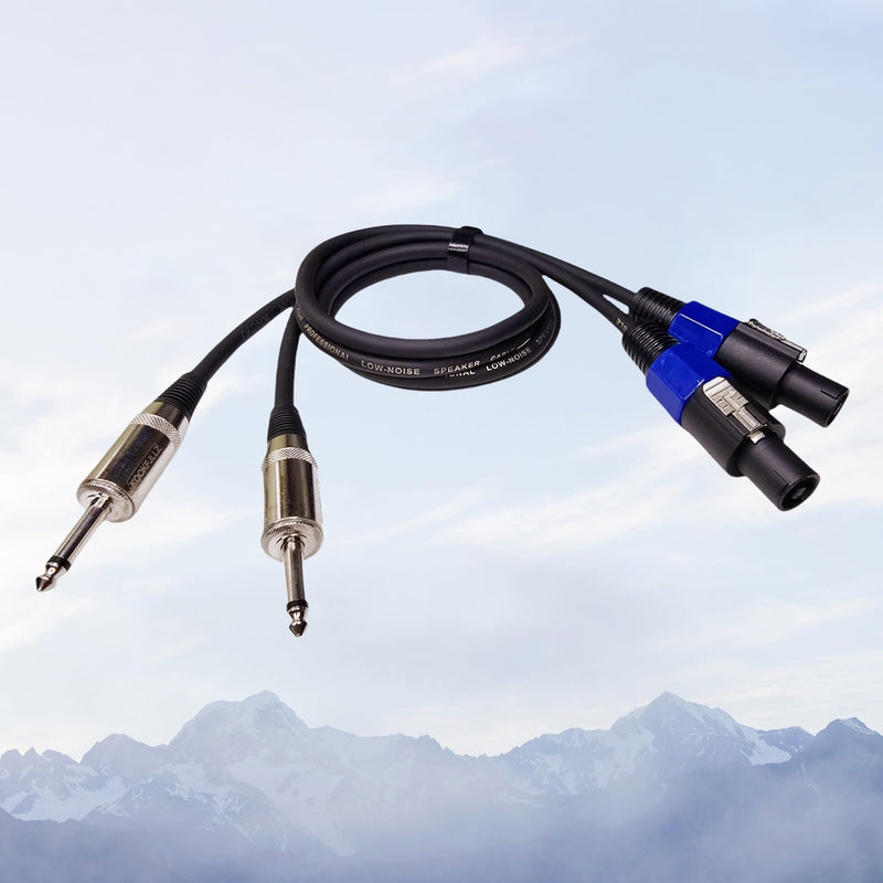 [AUSTRALIA] - Speakon to 1/4 Speaker Cable, 3.3 Feet Professional 12 AWG Wire Audio Amplifier Speakon Cable, DJ/PA Speaker Cables Wire with Twist Lock (2-Packs) 