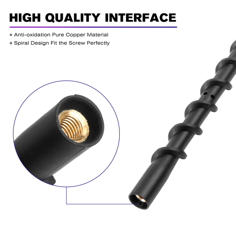 [AUSTRALIA] - 13 Inches Truck Antenna Compatible with Chevrolet Silverado 1500 2500 3500 (2007-2026) and GMC Sierra (2009-2026), Spiral Flexible Rubber Antenna, Direct Replacement Antenna (M7 Thread) 