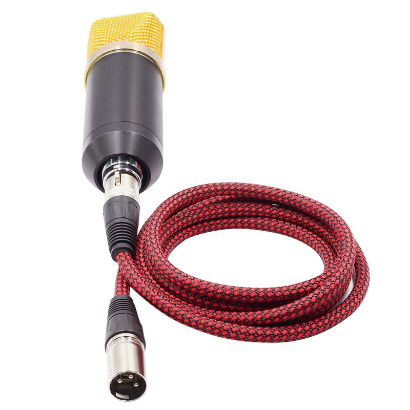 Premium XLR Male to Female 3 Pin Plug Nylon Braided Shielded Professional Mic Audio Balanced Cable for Recording Applications,Mixers,Speaker Systems (2m/6ft) 2m/6ft