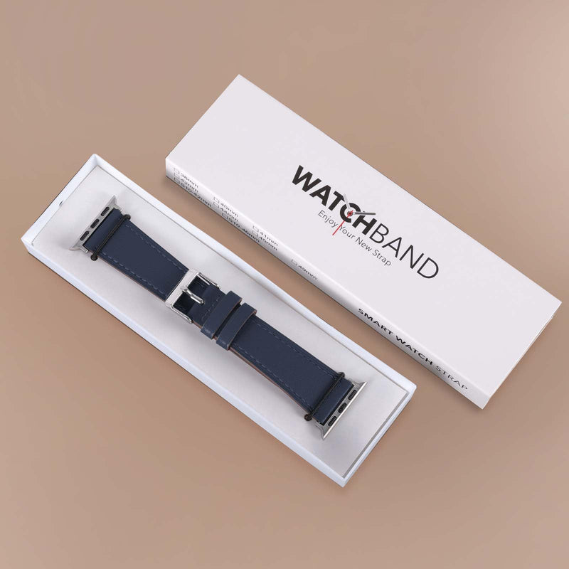 Genuine Leather Band Compatible with Apple Watch Bands for Women Men 49mm 46mm 45mm 44mm 42mm 41mm 40mm 38mm, Soft Leather Replacement Strap for iWatch Ultra SE Series 10 9 8 7 6 5 4 3 2 1(PACK OF 2)