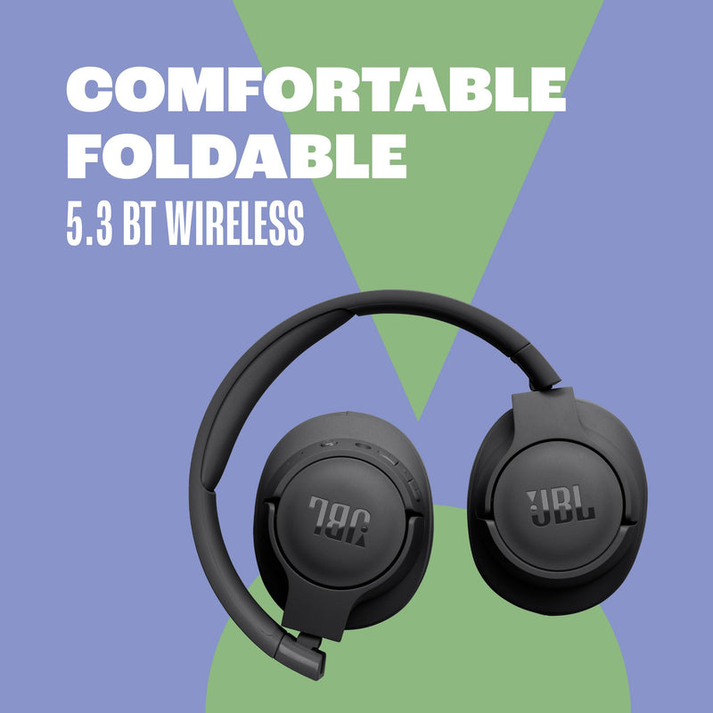 JBL Tune 720BT - Wireless Over-Ear Headphones - White | JBL Pure Bass Sound, Wireless Bluetooth 53 technology, Customize your listening experience, Hands-free calls with Voice Aware