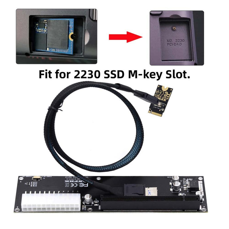cablecc PCI-E 3.0 M.2 M-Key to Oculink SFF-8611 SFF-8612 Host Adapter for GPD Win Max2 External Graphics Card & SSD SFF-8612 4X to PCI-E 16X