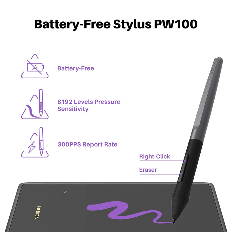 HUION H420X OSU Tablet Graphic Drawing Tablet with 8192 Levels Pressure Battery-free Stylus, 4.17x2.6 inch Digital Drawing Tablet Compatible with Window/Mac/Linux/Android for OSU Game, Online Teaching