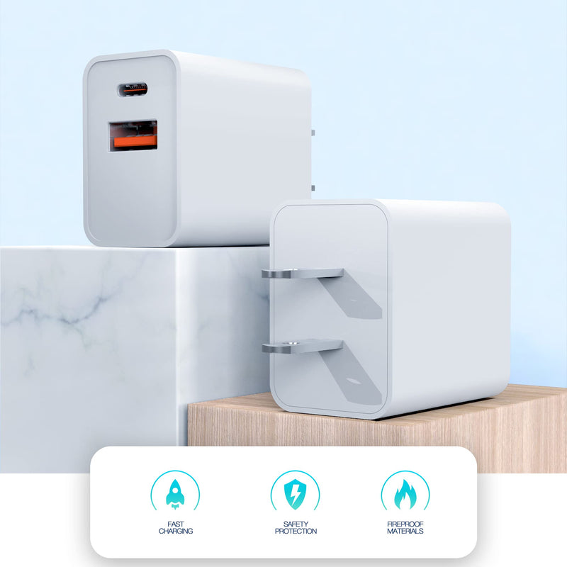 20W Dual Port for iPad Air Charger Fast Charging - (Fit for iPad Air 4th/5th Generation 10.9 inch Gen 2022 2020 A2589 A2591 A2324 A2072 A2316 Charging Cable Power Supply Adapter Cord)