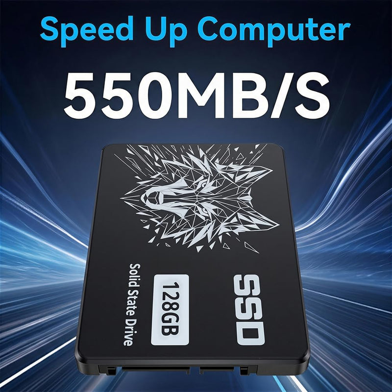 128GB SSD Internal Solid State Drive 2.5" SSD SATA III 6Gb/s, 550MB/s Read Speed 3D TLC NAND for Laptop and PC Desktop Performance Boost (Style E)