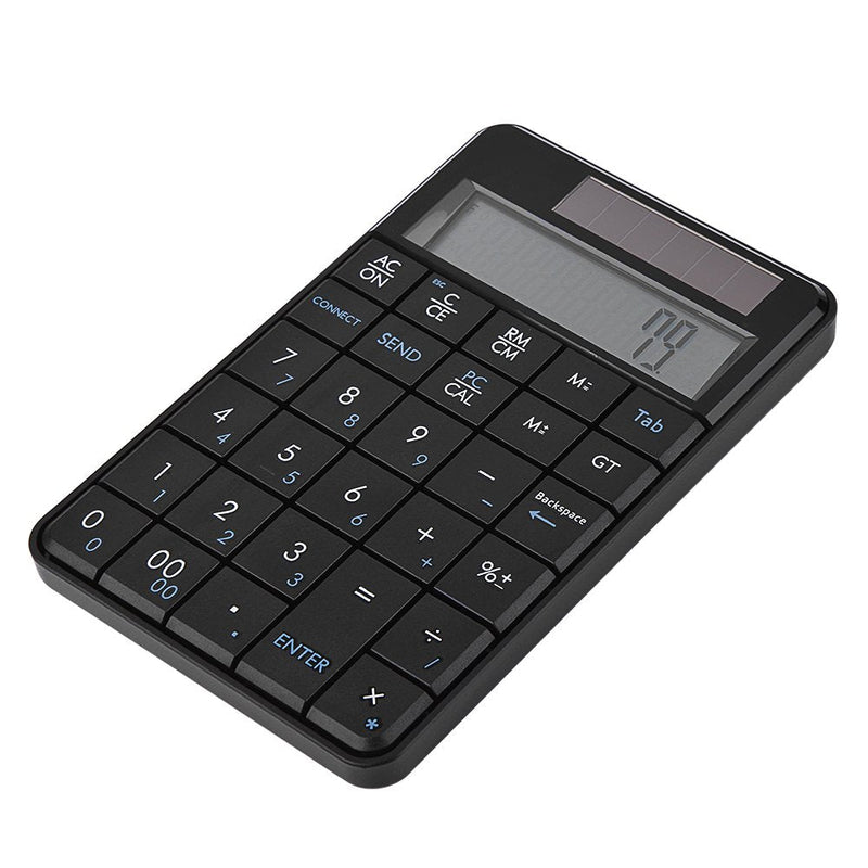 Compact USB keypad with Display Calculator Function, 29 Keys Portable Wireless Number Pad Mini Solar Power Smart Keypad & Office Calculators with LCD Display for Laptop PC Desktop