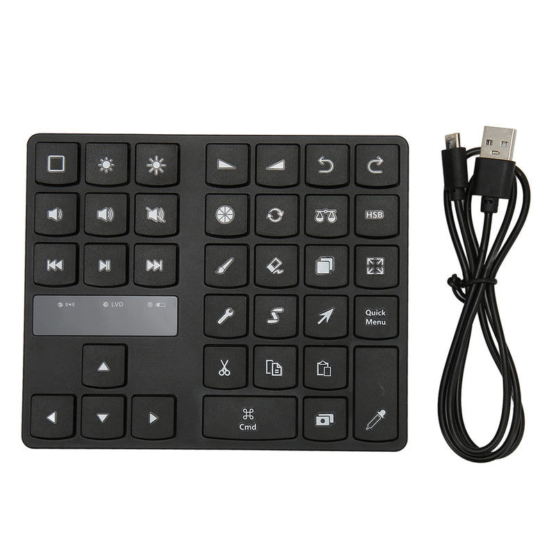Keyboard for, Rechargeable Drawing Keyboard with 35 Shortcut Keys, One Handed Buetooth Keypad for Drawing Shortcuts, Graphic Tablets, Drawing Tablet, Laptop