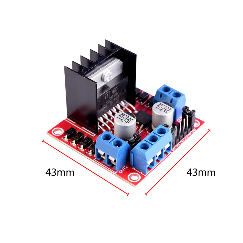 LAOMAO L298N Motor Driver Board Module DC Stepper Motor Robot Smart Car