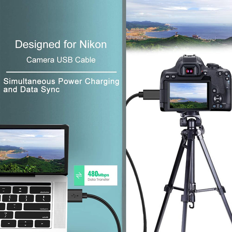 Replacement Camera USB Cable for Nikon Digital DSLR D3400 D3500 D5600 D7500 1J5,Nikon Camera Cord Accessories,UC-E20 Charging Cable Photo Data Transfer Cord for Canon PowerShot SX720 HS 3FT