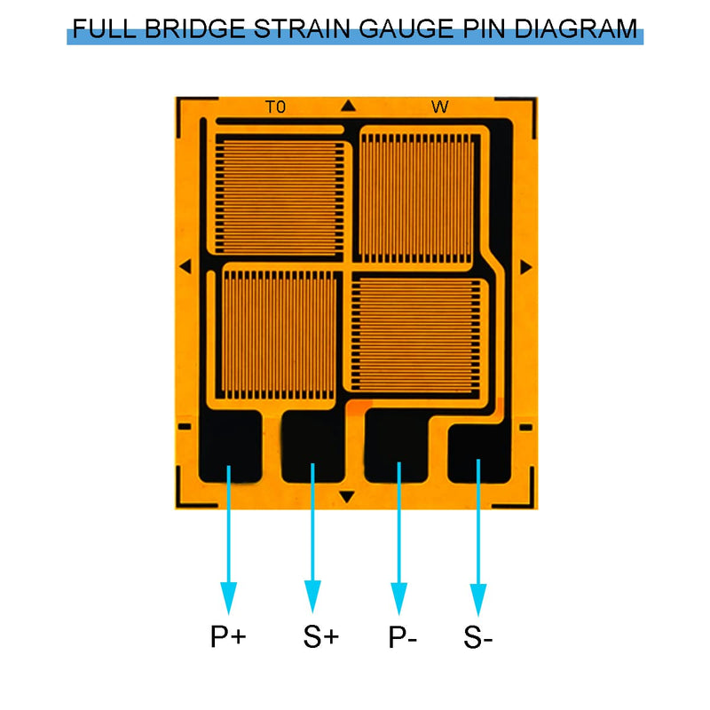 Youmile 2 Pieces Strain Gauges BF350-3EB BF350 350 Ohm Full Bridge DMS Foil DMS High Precision Pressure Sensor