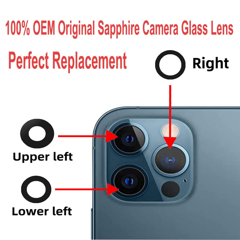 for iPhone 13 Pro and iPhone 13 Pro Max Camera Lens Replacement,2 Sets OEM Original Camera Glass Lens for iPhone 13 Pro/iPhone 13 Pro Max with Pre-Installed Adhesive+Repair Tools for iphone 13 pro/13 pro max