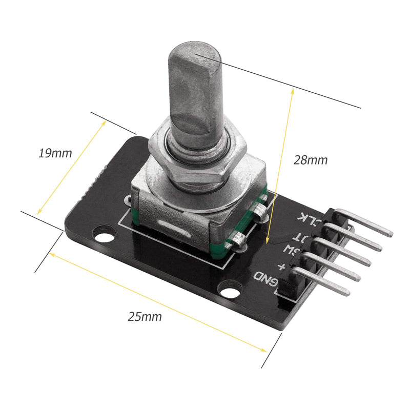 GERUI 6 x KY-040 Rotary Encoder, Rotary Encoder Module Compatible with Arduino, 360 Degree Rotary Encoder, Potentiometer, Digital Pulse Output Electronic Building Blocks