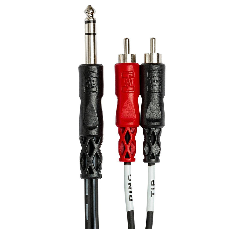 Hosa TRS-203 1/4" TRS to Dual RCA Insert Cable, 3 Meters 9.9 feet