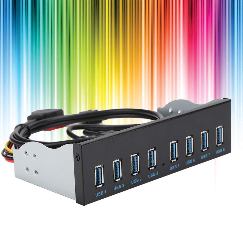 USB3.0 8 Port HUB Optical Drive Panel 19PIN 8 Port Hub Optical Drive Extension Front Panel Adapter for PC Computer, Extension Drive Front Panel