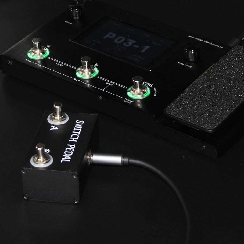Dual Switch Pedal for Guitar Effect Pedal With TRS Cable (Unlatch Dual Switch) Unlatch Dual Switch