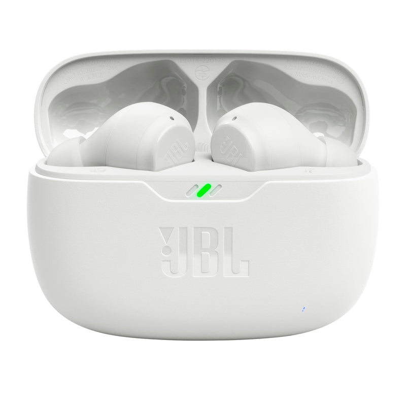 JBL Vibe Beam - True Wireless Earbuds - White | JBL Deep Bass Sound, Comfortable fit, Up to 32 8h 24h total hours of battery life with speed charging