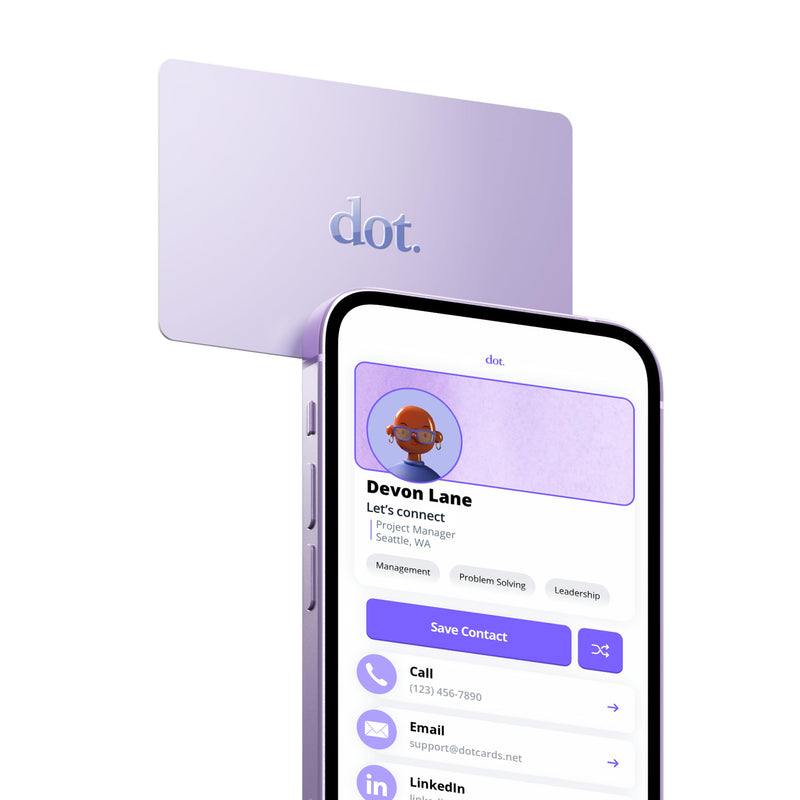 dot. Pack - Digital Business Card Starter Pack - Tap to Share - iPhone & Android (Purple)