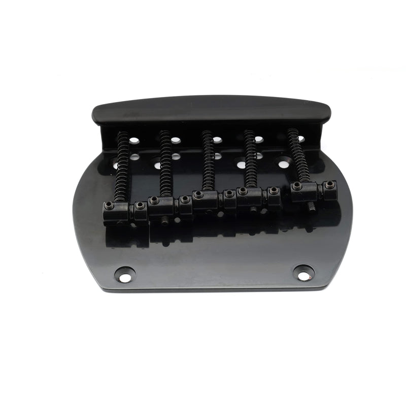 Musiclily Pro 16mm Steel 5-String Bass Bridge for Musicman Style Bass, Black