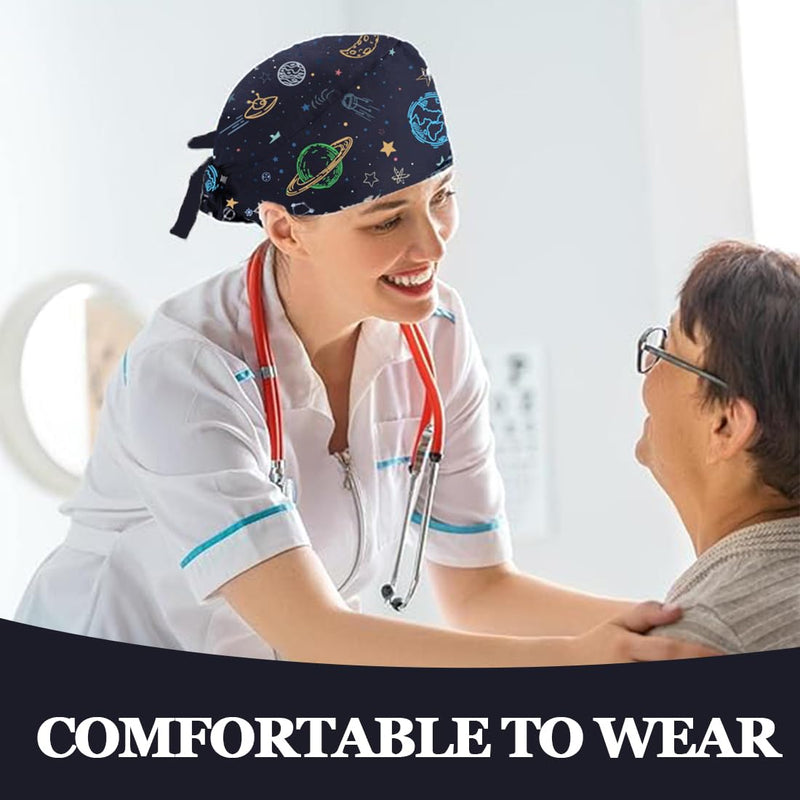 XURJUMI 1 x Surgical Cap Fabric, Surgical Caps, Fabric Nurse, Accessories for Doctors, Nurse Cap with Buttons on Both Sides, Adjustable Work Cap, Cotton Dust Cap