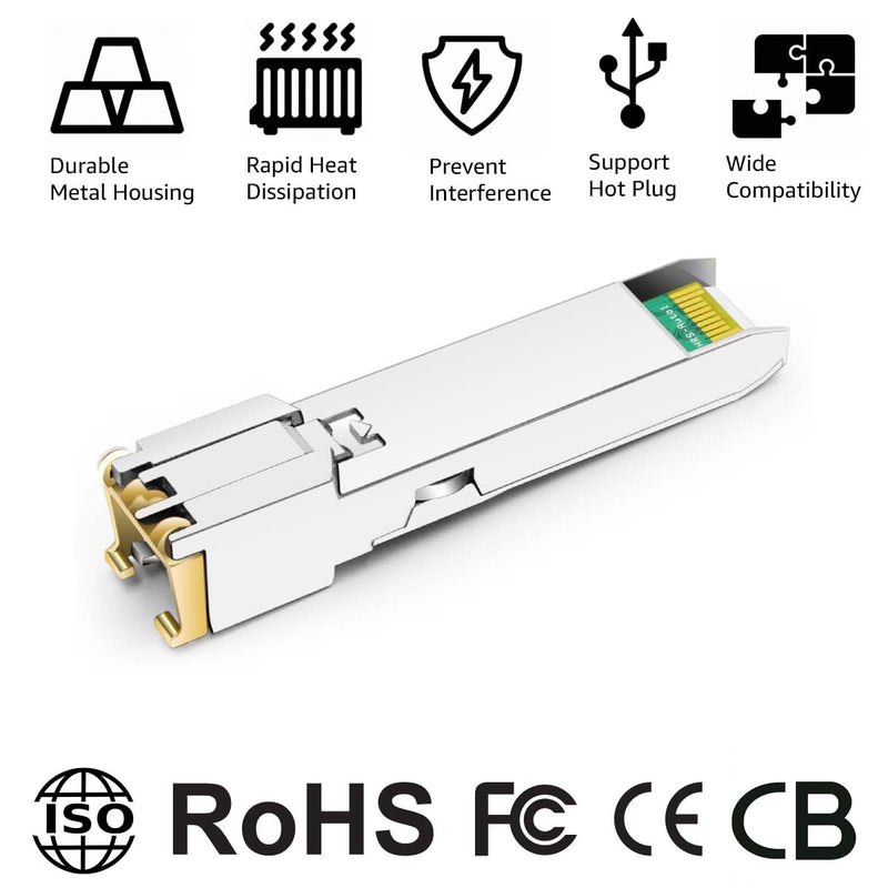 10GBASE-T SFP+ to RJ45 Copper Transceiver Module Compatible with HPE Aruba ProCurve JL563A 10G SFP+ 30m Cat6a/7 10GBASE-T: 30m for HPE Aruba 1