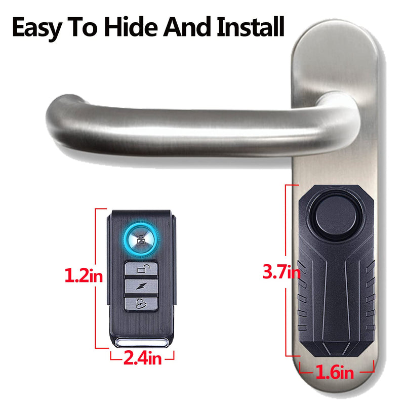Upgraded Bike Alarm Waterproof with Remote, Vibration Motorcycle Bicycle/Door Burglar Alarm,eBike Anti Theft 113dB Loud, Adjustable Sensitivity, Scooter Accessories Vibration Sensors