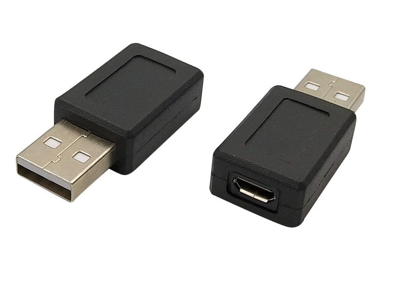 USB 2.0 Male to Micro USB Female Connector Adapter (2 Pack)