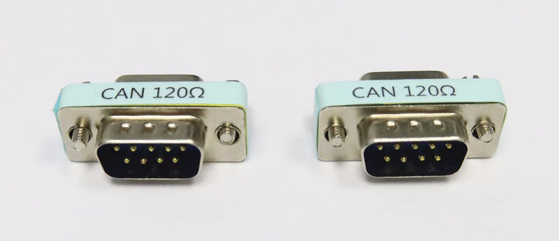 2pcs RS323 Serial DB9 Male to Female Connector Adatper with 120ohm Resistance