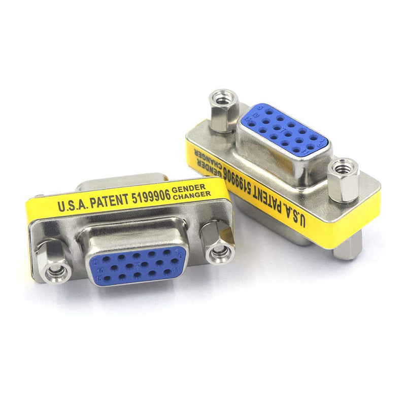 VCE VGA Female to Female Adapter SVGA Coupler HD15 Mini Gender Changer VGA Cable Extender, 4 Pack