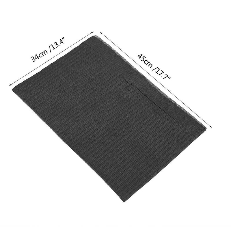 Dental Bib, Tattoo Underlay, 3-Layer Waterproof Disposable Paper Tablecloth Accessories, 45 x 33 cm (50, Black) 50