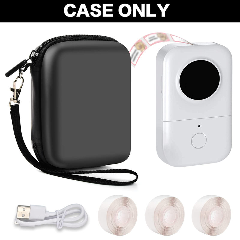 Case Compatible with Phomemo D30 Label Maker Machine with Tape - Portable Bluetooth Thermal Label Printer Name Price Sticker Tag Printer Black