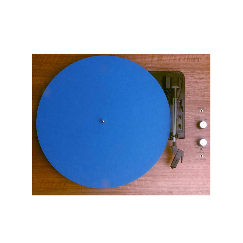 [AUSTRALIA] - Turntable Slipmat Blue Wool Mat, 12 Inch Turntable Mat Anti-Static for LP Vinyl Record?Record Player Accessories Professional Tuning Equipment Improve Sound(Blue) 
