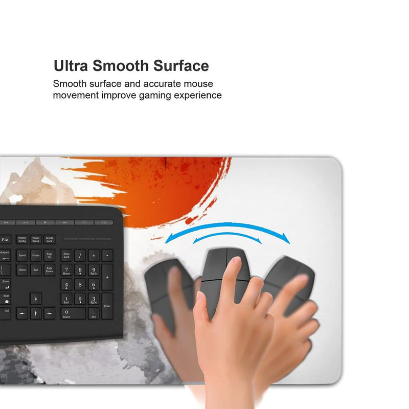 Japanese Bamboo Sun Ink Gaming Mouse Pad Large XL Desk Mat Long Extended Pads Big Mousepad Keyboard Home Office Decor Accessories for Computer Pc Laptop Japanese Painting