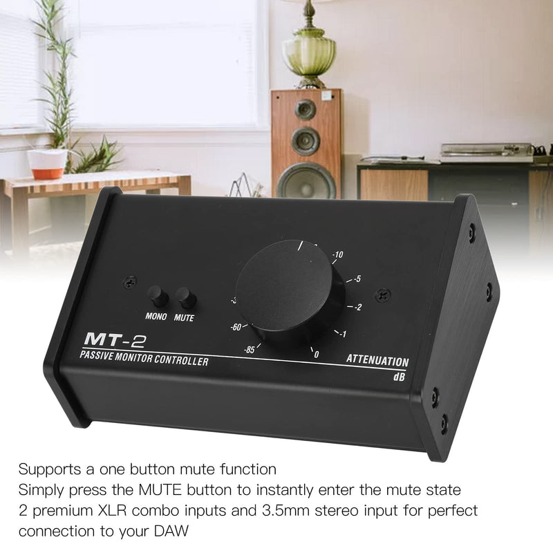 Passive Stereo Volume Controller , Mute Control Large Volume Knob Passive Monitor Controller XLR and 3 for . 5mm Interface Plug and Play for Laptop
